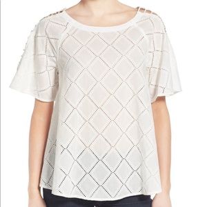 Madewell Embroidered Lattice Top